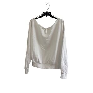 Fabletics Womens sz L Top Athletic Long‎ Sleeve Wide Neck Pullover